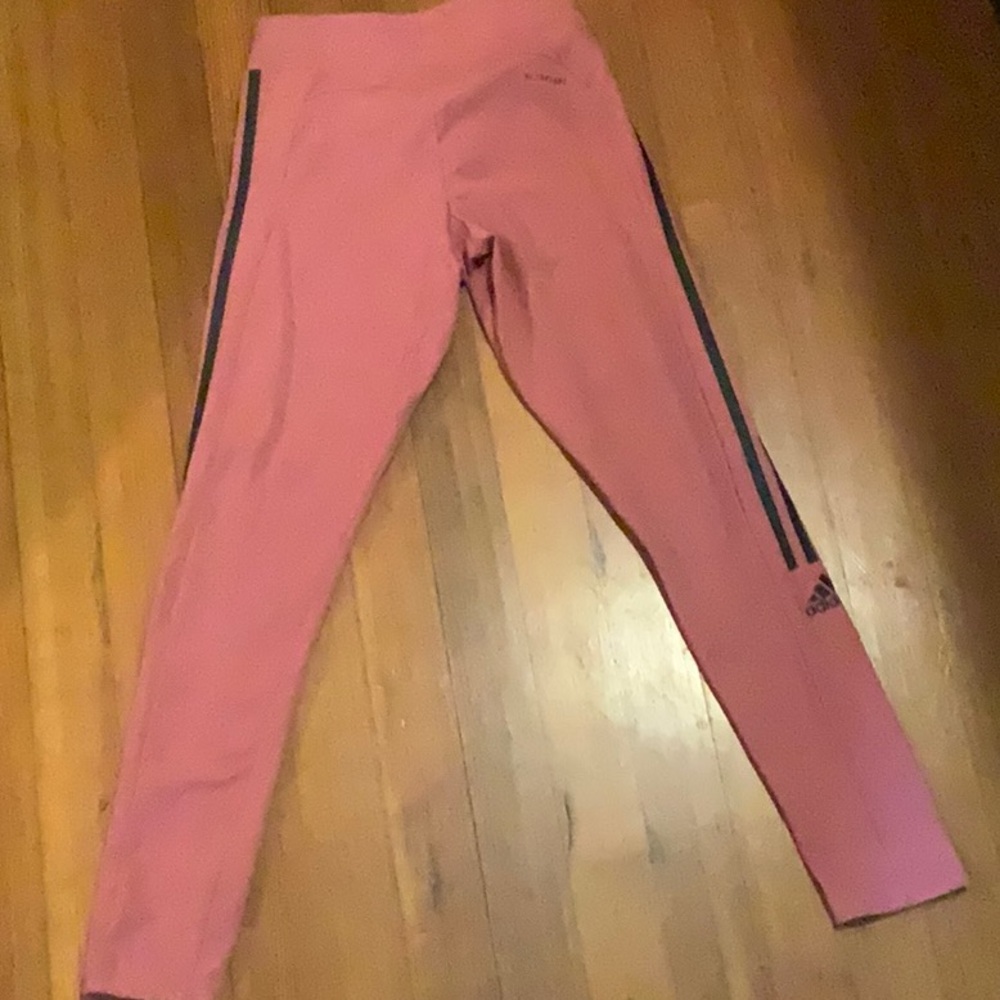 Girls' Pink Athletic Leggings with Side Stripes